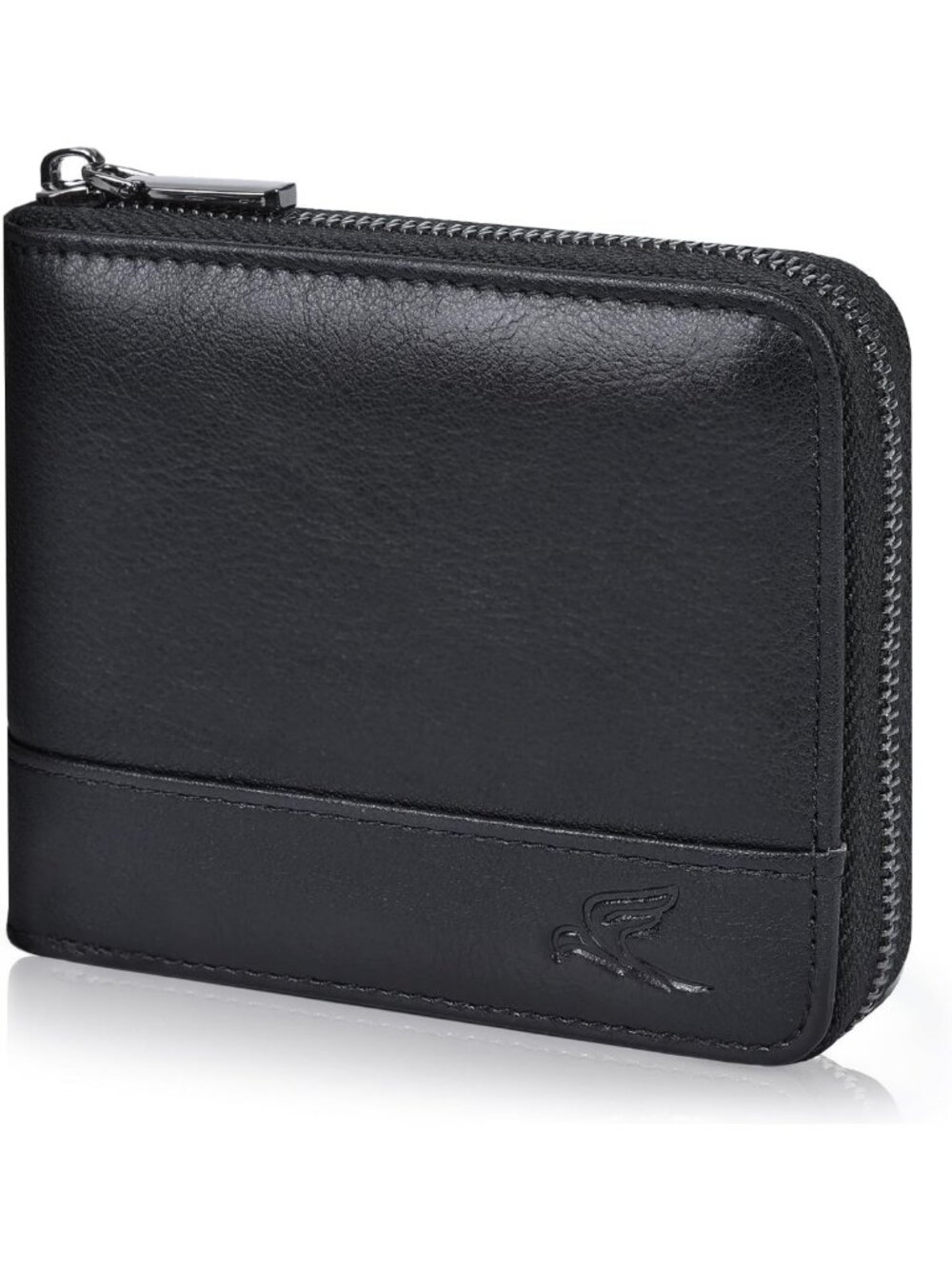 Genuine Leather Bifold Wallet for Men, RFID Blocking, Zipper Closure, Stylish